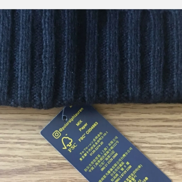 Polo Ralph Lauren Men's Signature Red Pony Wool Blend Rib Knit Cuff Beanie black - Picture 5 of 6